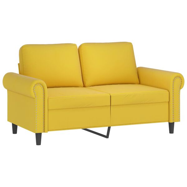 vidaXL 2 pcs conjunto de sof&aacute;s com almofad&otilde;es veludo amarelo