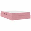 vidaXL Cama com arruma&ccedil;&atilde;o e colch&atilde;o Rosa 140 x 200 cm Veludo