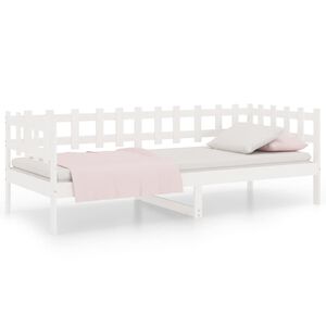 vidaXL Sof&aacute;-cama sem colch&atilde;o 80x200 cm madeira de pinho maci&ccedil;a branco