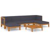 vidaXL 7 pcs conjunto lounge de jardim c/ almofad&otilde;es ac&aacute;cia maci&ccedil;a