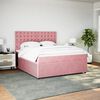 vidaXL Cama com molas/colch&atilde;o 180x200 cm veludo rosa