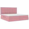 vidaXL Cama com arruma&ccedil;&atilde;o e LED com colch&atilde;o Rosa 200 x 200 cm Veludo