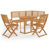 vidaXL 4 pcs conjunto bistr&ocirc; em madeira de ac&aacute;cia maci&ccedil;a