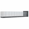vidaXL Avi&aacute;rio com extens&atilde;o 1037x203x216 cm a&ccedil;o prateado