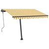 vidaXL Toldo retr&aacute;til manual independente 300x250 cm amarelo e branco
