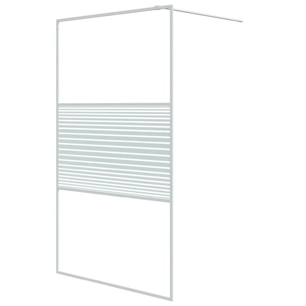 vidaXL Divis&oacute;ria de chuveiro branco 115x195 cm vidro ESG transparente