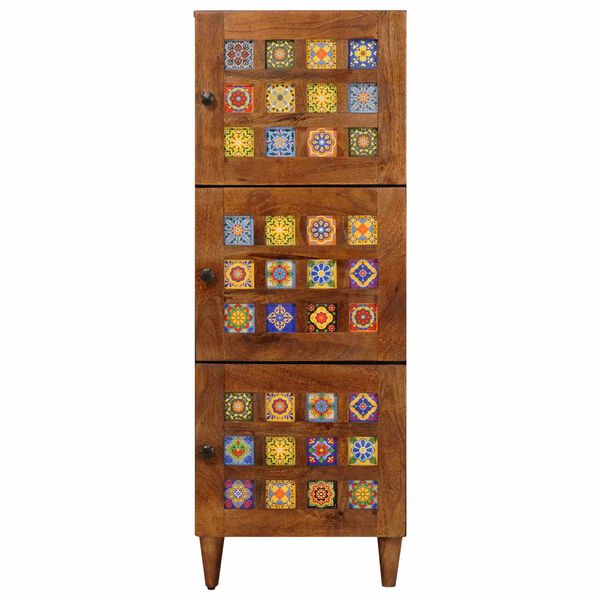 vidaXL Buff&ecirc; Nogueira 40 x 33 x 110 cm Madeira de manga maci&ccedil;a