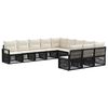 vidaXL Conjunto de Sof&aacute; de Jardim 11 unid. Preto vime PE