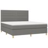 vidaXL Cama box spring c/ colch&atilde;o e LED 160x200 cm tecido cinza-escuro