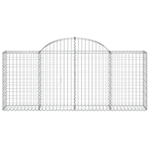 vidaXL Cestos gabião arqueados 7 pcs 200x30x80/100cm ferro galvanizado