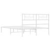 vidaXL Estrutura de cama com cabeceira 135x190 cm metal branco