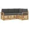 vidaXL Conjuntos de sof&aacute;s 4 pcs Branco e Antracite 190 x 130,5 x 73 cm