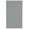 vidaXL Painel de telhado 12 pcs Cinzento 80 x 45 cm A&ccedil;o galvanizado