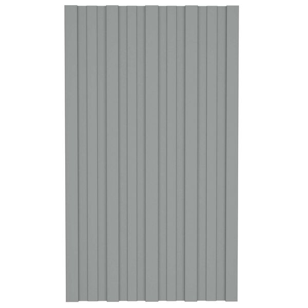 vidaXL Painel de telhado 12 pcs Cinzento 80 x 45 cm A&ccedil;o galvanizado