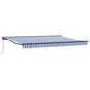 vidaXL Toldo Retr&aacute;til Manual Azul e Branco 5 &times; 3,5 m