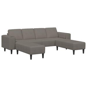 vidaXL Sof&aacute; Cinzento-claro 250 x 188 x 76 cm Tecido de Veludo Cotele