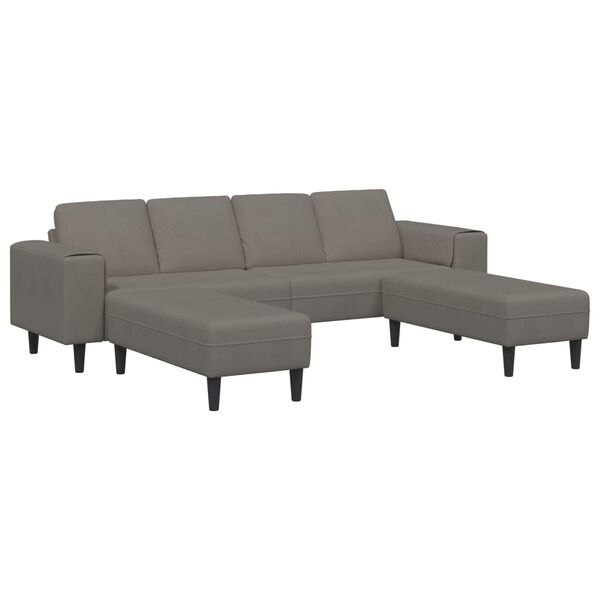 vidaXL Sof&aacute; Cinzento-claro 250 x 188 x 76 cm Tecido de Veludo Cotele
