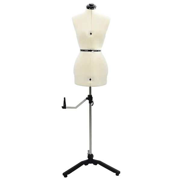 vidaXL Forma de Vestido Ajust&aacute;vel Feminina Creme s Veludo