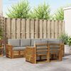 vidaXL Conjunto de Sof&aacute; Sectional 7 pcs Cinza Natural e Claro
