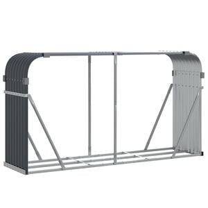 vidaXL Suporte de lenha 180x45x100 cm a&ccedil;o galvanizado antracite