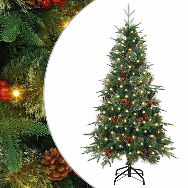 vidaXL &Aacute;rvore de Natal Articulada Artificial Verde 150 cm PE e PVC