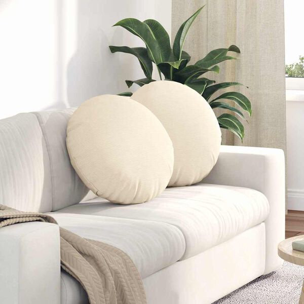 vidaXL Almofadas de Assento 2 pcs Creme &Oslash; 50 cm