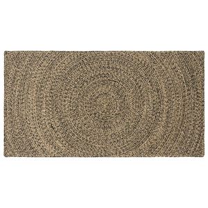 vidaXL Tapete de &Aacute;rea Natural e Preto 60 x 110 cm Juta
