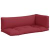 vidaXL Almofad&otilde;es de paletes 3 pcs tecido vermelho
