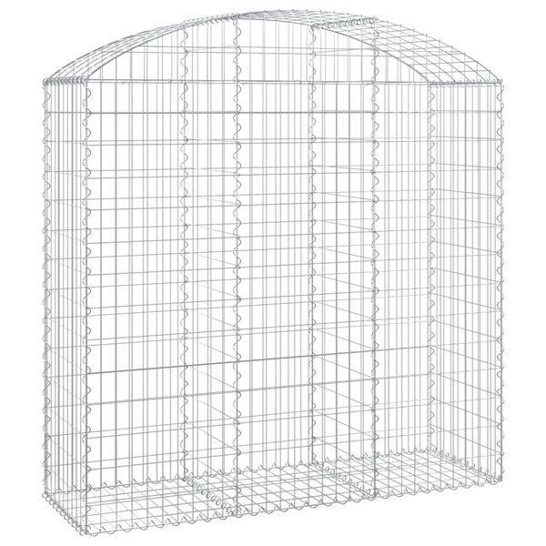 vidaXL Cesto gabião arqueado 150x50x140/160 cm ferro galvanizado