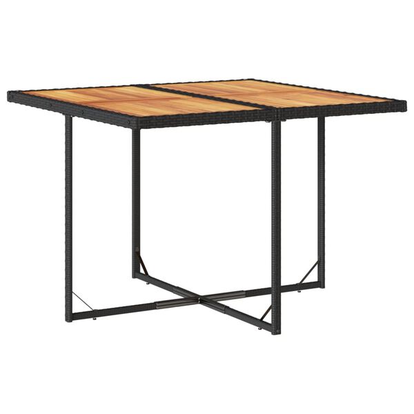 vidaXL 5 pcs conjunto de jantar p/ jardim c/ almofad&otilde;es vime PE preto