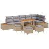vidaXL Conjunto de Sof&aacute; de Jardim 10 unid. 9-N&uacute;mero de lugares Bege