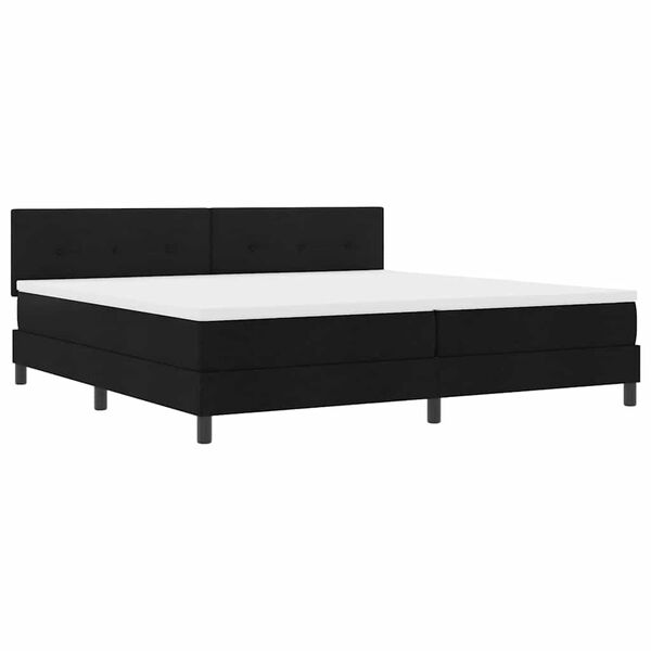 vidaXL Cama Box com colch&atilde;o com led Preto 200 x 200 cm tecido