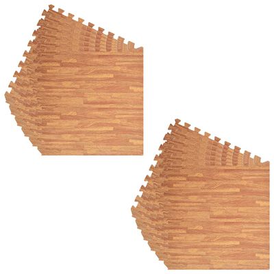 vidaXL Tapetes de chão 12 pcs 4,32 ㎡ espuma de EVA grãos madeira