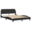 vidaXL Cama com colch&atilde;o Hvar 140x190 cm couro artificial preto