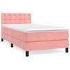 vidaXL Cama com molas/colch&atilde;o 80x200 cm veludo rosa