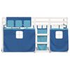 vidaXL Beliche com cortinas 90x190 cm madeira de pinho maciça azul