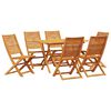 vidaXL Conjunto de Jantar para Jardim 7 unid. Castanho