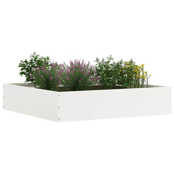 vidaXL Acabamento para Gramado 6 pcs Branco 60 x 60 x 13 cm A&ccedil;o