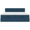 vidaXL Estrutura de cama otomana com colch&atilde;o azul escuro Veludo
