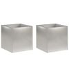vidaXL Vaso de Jardim 2 unid. Prateado 20 x 20 x 20 cm A&ccedil;o inoxid&aacute;vel