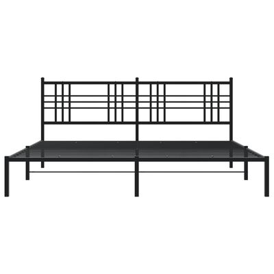 vidaXL Estrutura de cama em metal com cabeceira 180x200 cm preto