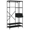 vidaXL Roupeiro com gavetas 100x40x180 cm derivados de madeira preto
