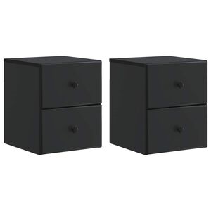 vidaXL Gabinete de Canto Montado na Parede com gaveta 2 pcs Preto