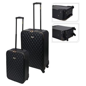 Conjunto de malas ProWorld de 2 pe&ccedil;as com estampa acolchoada preta