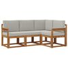 vidaXL Conjunto de Sof&aacute;s para Exterior 4 unid. Cinza Natural e Claro