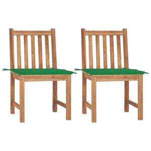 vidaXL Cadeiras de jardim c/ almofad&otilde;es 2 pcs teca maci&ccedil;a