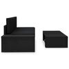 vidaXL 3 pcs conjunto lounge para jardim vime PE preto