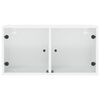 vidaXL Armário de parede c/ portas de vidro 68,5x37x35 cm branco