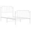 vidaXL Estrutura de cama com cabeceira e p&eacute;s 90x200 cm metal branco