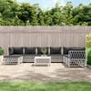 vidaXL 9 pcs conjunto lounge de jardim com almofadões aço branco